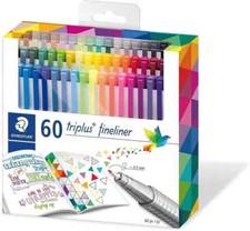 STAEDTLER 334 C60 Triplus Fineliner Pens Box of 60 Assorted Colour Markers