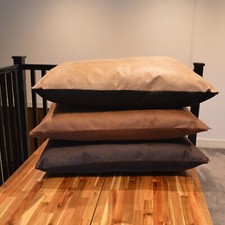 Large Faux Leather Pet Bed Dog Bed Removable Zipped Cover Cushion & Cover
