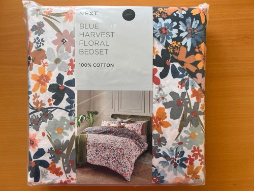 White blue floral 100 - white/blue, cotton