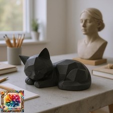 Cute Sleeping Low Poly Kitten