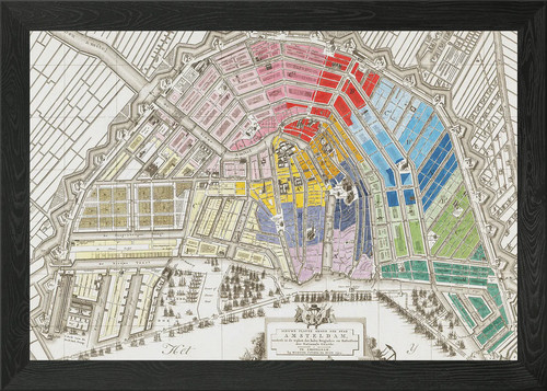 Amsterdam old map framed - old,