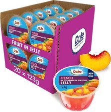 Dole Peach in Strawberry Jelly Fruit Bowls 20 x 123g Healthy Snack Made Fresh