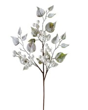 Tree Pick, White Frosted Berries, 25 cm