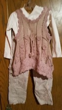Pampolina Girl's 2Pc Set Sweater Vest & Embroidery pants Size 4T/4