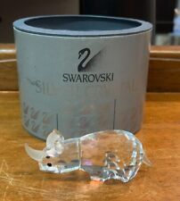 Lovely Swarovski Crystal Clear Small Rhino Figurine Made In Austria SU889