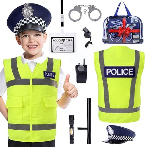 Kids police costume 10 pcs - -,