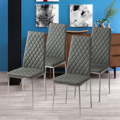 6pcs grey faux leather - grey,