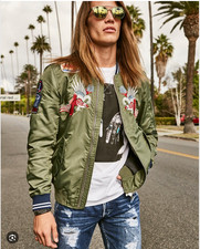 Replay Embroidered Bomber Jacket with patchworks Size M