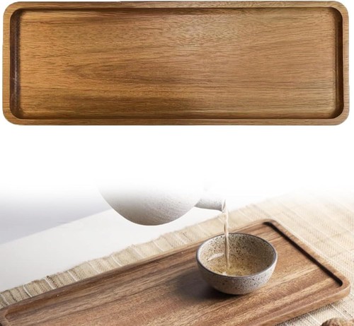 Wooden serving tray rectangle - wooden, tray,