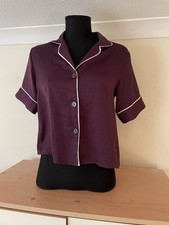 Purple Silk Button Up Blouse