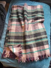 Blanket Wool Bnwot Bronte At Home Multi Checked Fringed Anyroom