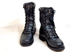 Caterpillar CAT men Biker Style vintage Boots Leather Black Zip UK 7 EU 41