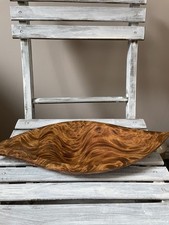 Hand Carved Elongated Wooden Vintage Bowl. Made In Thailand. Soooo Unusual