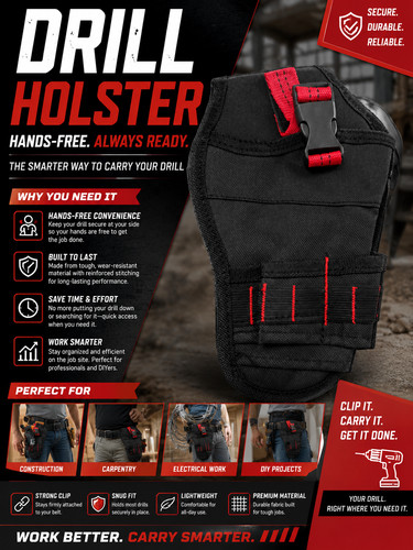 Drill holster tool - holster, pouch