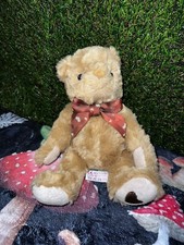 Tesco Teddy Bear With Bow And Heart On The Foot Soft Plush Toy 2008 Rare ￼