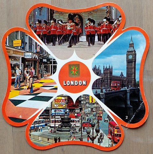 Shaped postcard london 1970s - postcard,