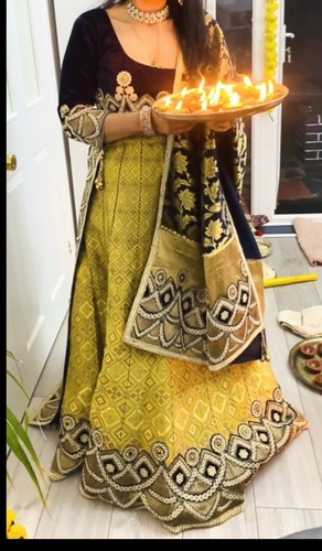 Bridal lehenga with hand - lehenga,