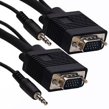 3m VGA/SVGA HD15 TV PC Video Monitor Screen Cable built in 3.5mm Jack Audio Lead