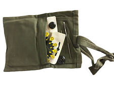 Sewing Kit Dutch Housewife Needles Wool Thread Twine Buttons Tie Bag Olive Green