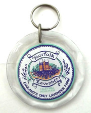 Souvenir Norfolk Lavender, double sided, split ring keyring