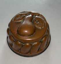 Antique Victorian Edwardian Copper Jelly Mould Pear Motif