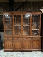 Reproduction breakfront library bookcase