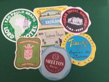 Vintage 7 Hotel Luggage labels