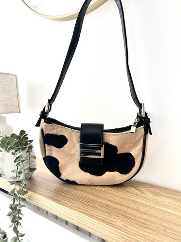 Y2k cow print - baguette, bag