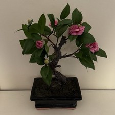 Bonsai Tree Artificial Plastic Ornament 24cm Indoor Decor