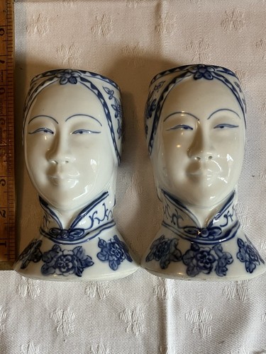 Pair vintage blue - and, white