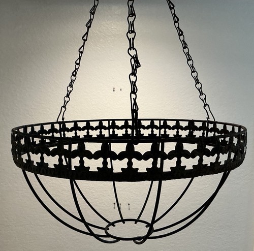 Antique metal hanging planter - antique,