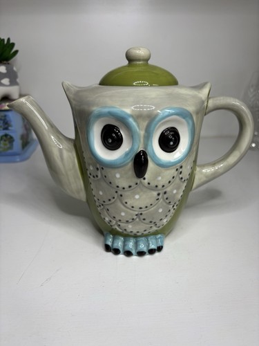 Ceramic owl teapot whimsical - owl, teapot,