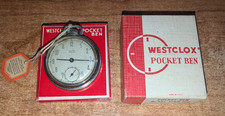 1950s Westclox Pocket Ben Pocket Watch w/ Original Box, tag and Working