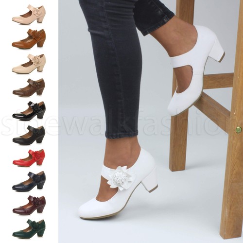 Womens ladies mid block - , heel