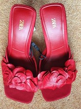 BNWT ZARA Red Leather Floral
