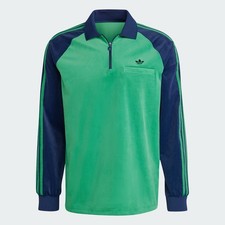 Adidas Originals Velour 70s Polo Shirt - Medium - Unworn - Fabulous Top