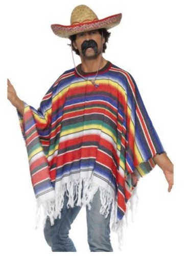 Mexican poncho adults - mexican,