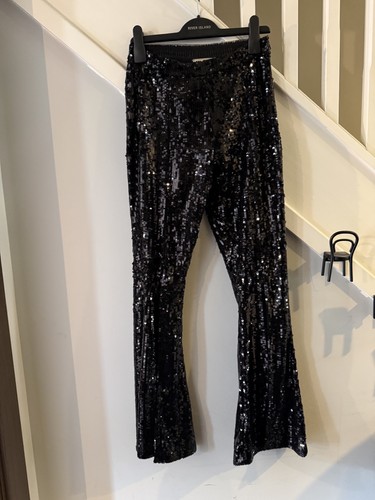 Asos black sequin split flare - asos,