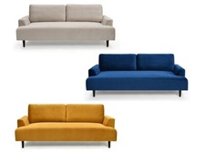 Velvet 3 Seater Sofas- Flat-packed Loafer range FREE DELIVERY & EASY ASSEMBLY