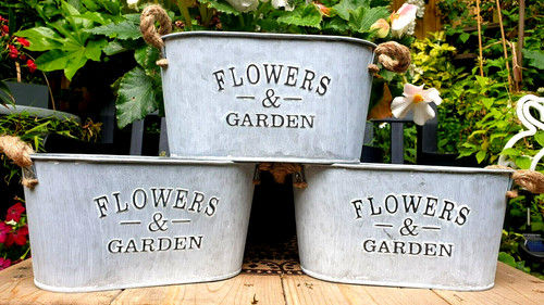 Pair vintage tin metal - ,