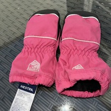 Girls Hestra ski mittens pink /black size 2 - Excellent