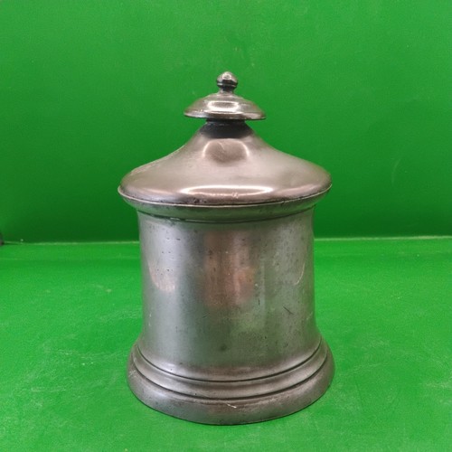 Vintage antique pewter tobacco - pewter,