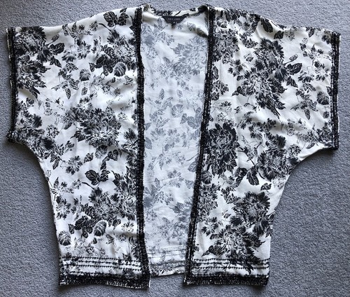 Floral cream black beaded - floral,
