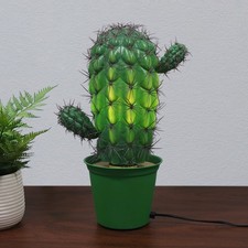 Rare Vintage 90s Boxed PLUSTRON Blow Mould CACTUS Style Dimmable Touch Lamp