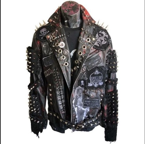 Men spiked biker leather steam - men,