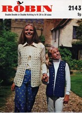 ~Vintage 1970s Robin Knitting Pattern For Long Line Crochet Edge Lacy Waistcoat~