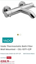 Vado Thermostatic Bath Filler Wall Mounted - CEL-137T-C/P