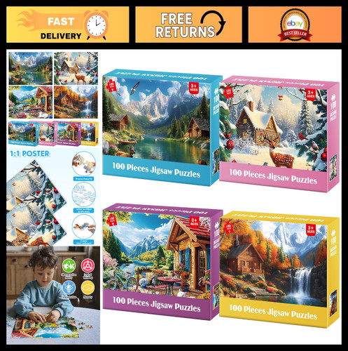 Pack large piece jigsaw - 4-pack,