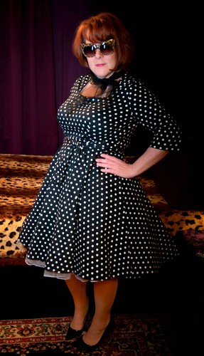 1950s style swing dress - 1950s,