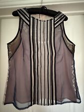 Jack Wills Ladies Lace Navy & Pink Shell Top Size 14